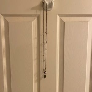 Alexis Bittar Gunmetal Tone Crystal Station Necklace